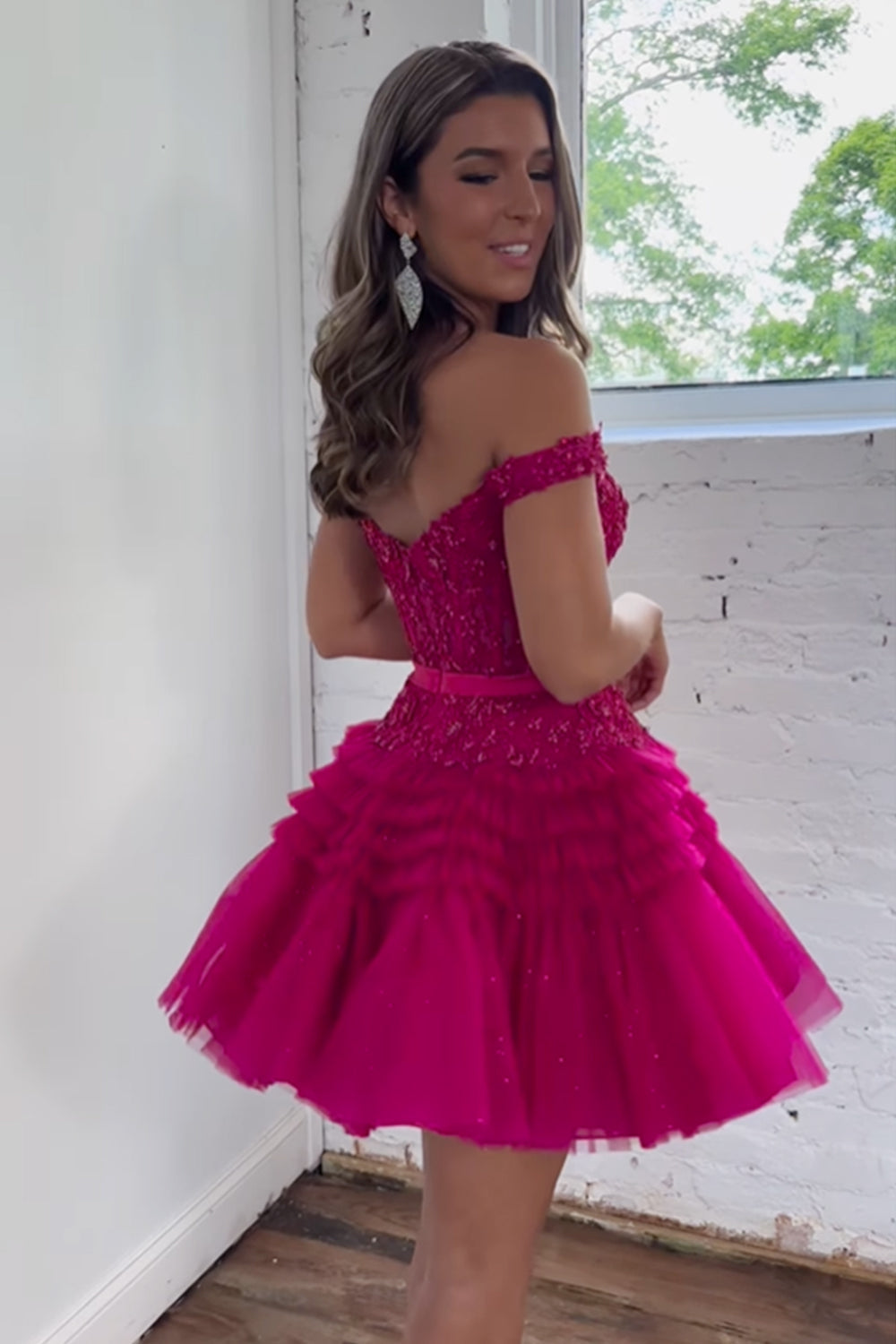 A Line Tulle  Ruched Short Homecoming Dress