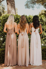 A-line Chiffon Bridesmaid Dresses, Spaghetti Straps Neckline