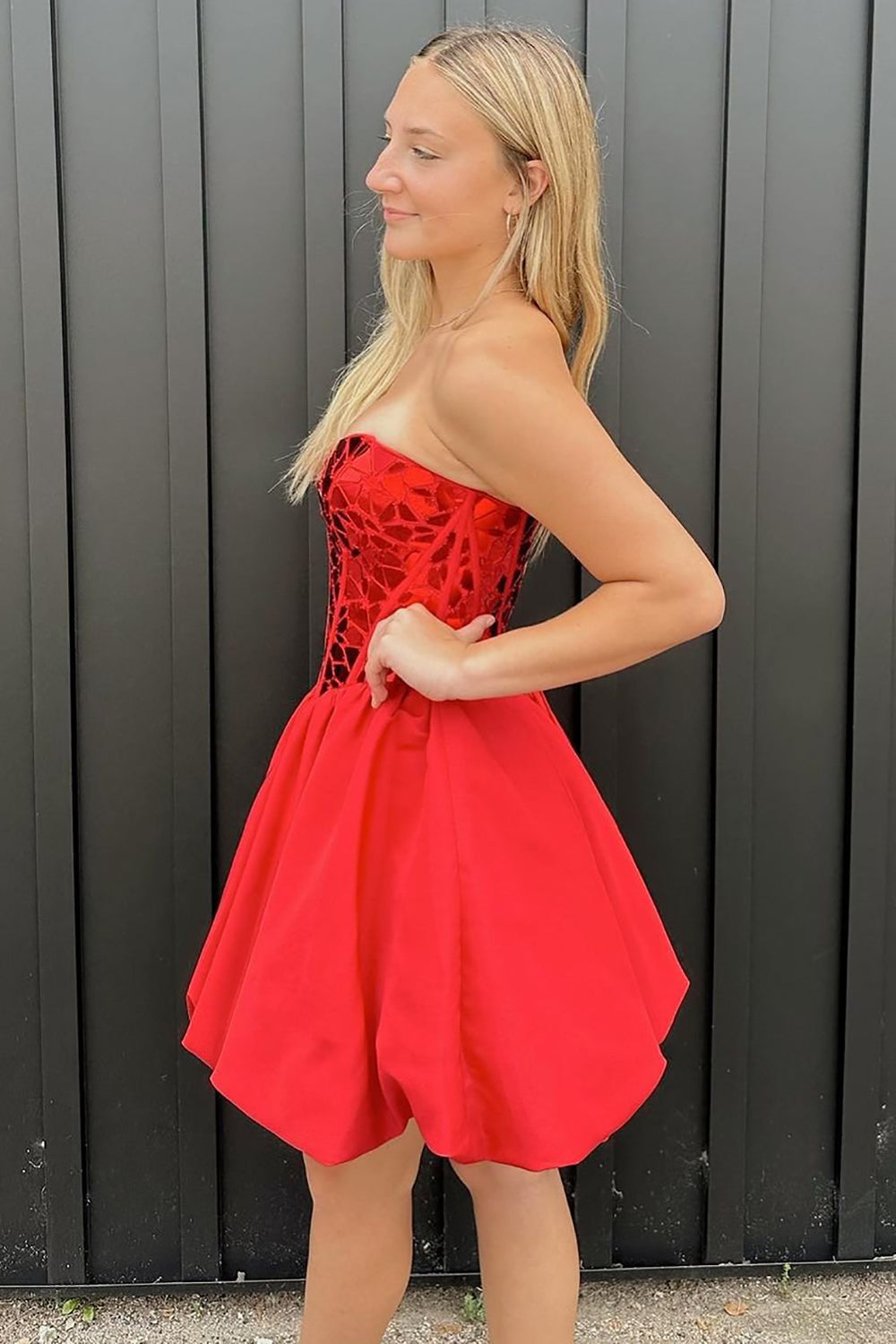 A Line Off the Shoulder Short Homecoming Dress