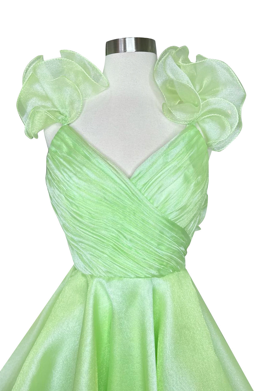 A Line Organza V Neck Homecoming Dress