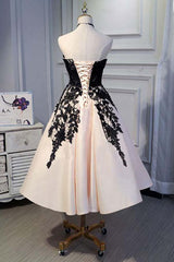 A-Line Satin Sweetheart Lace Short Prom Dress Homecoming Dress