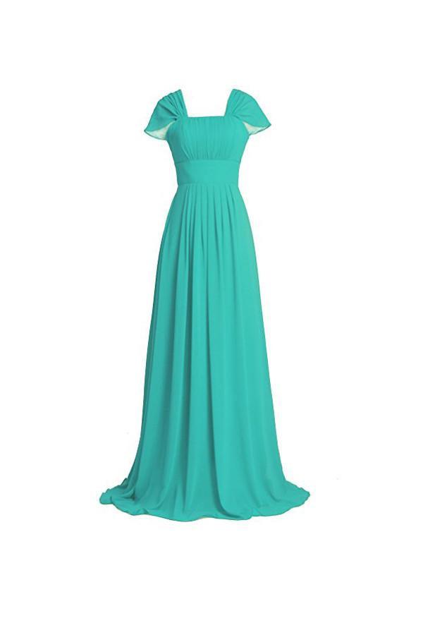 Chiffon Butterfly Sleeves Bridesmaid Dresses, Formal Evening Dress