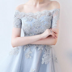 High Low Off-the-Shoulder Tulle Homecoming Dress Short Prom Dress