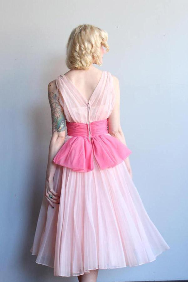 Homecoming Dress Chiffon Vintage Blue Pink Short Prom Dress Party Dress