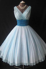 Homecoming Dress Chiffon Vintage Blue Pink Short Prom Dress Party Dress