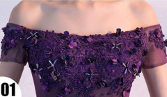 Purple Off-the-Shoulder Short Prom Dress Homecoming Dress