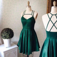 Sexy Halter Dark Green Short Prom Dress Party Dress