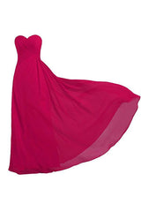 Pink Chiffon Strapless Long Bridesmaid Dresses Wedding Prom Gown