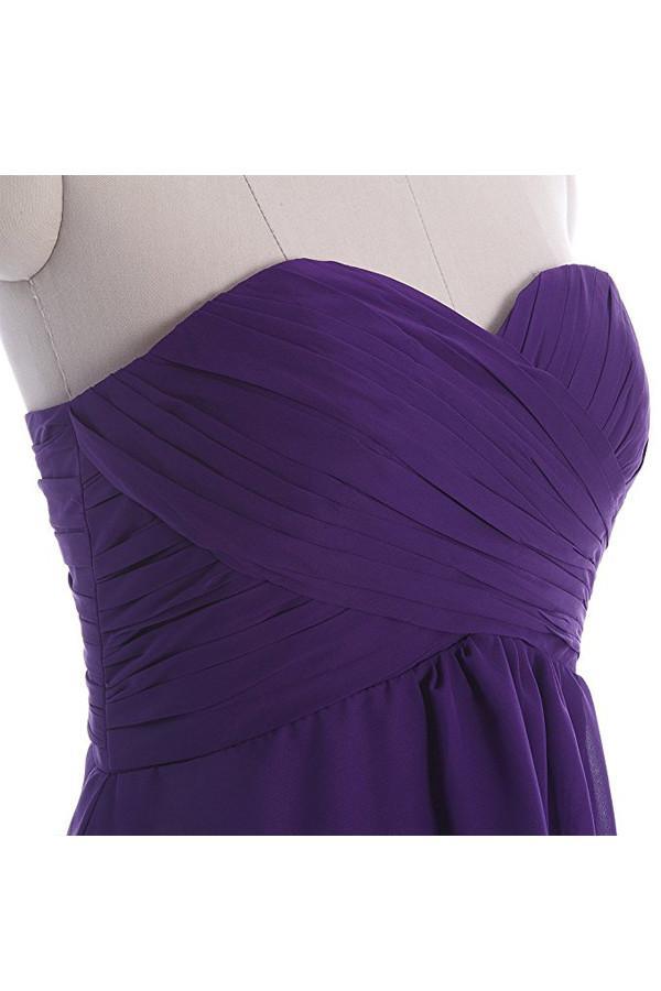 Simple Chiffon Strapless Bridesmaid Dress Homecoming Dress