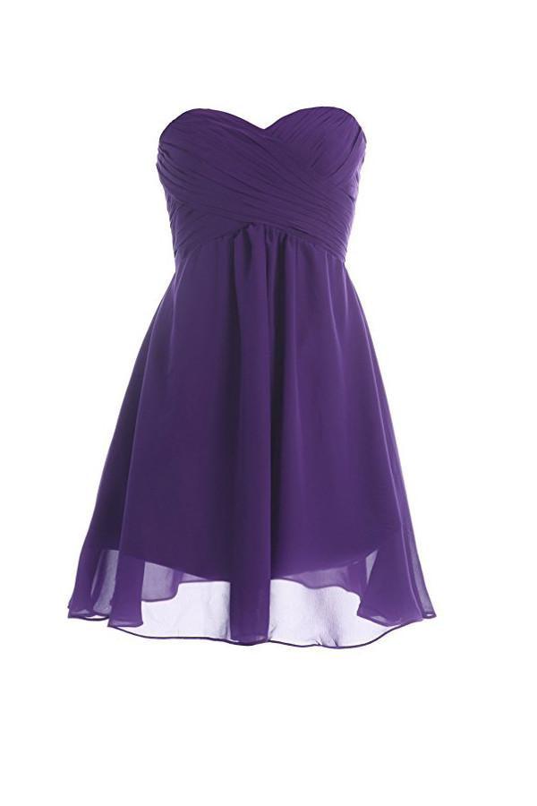 Simple Chiffon Strapless Bridesmaid Dress Homecoming Dress