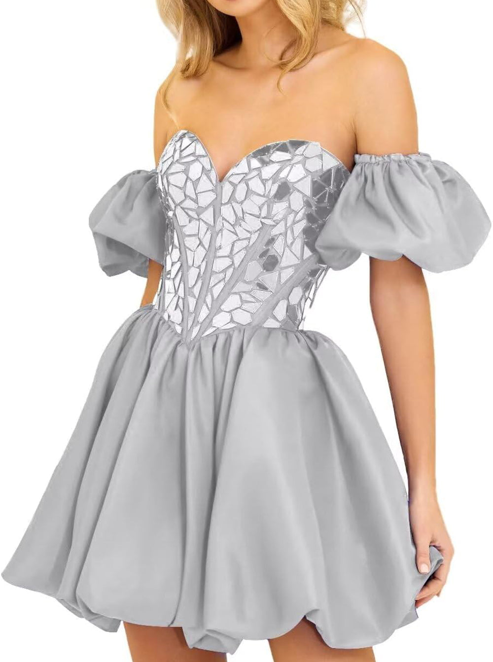 A Line Off the Shoulder Short Homecoming Dress