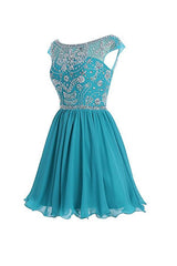 V-back Chiffon Short Prom Homecoming Dresses