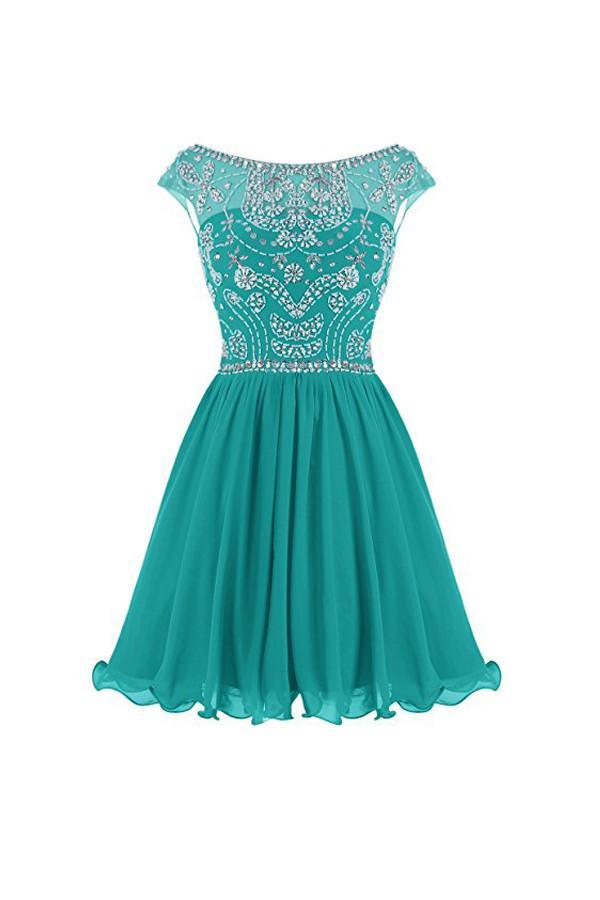 V-back Chiffon Short Prom Homecoming Dresses